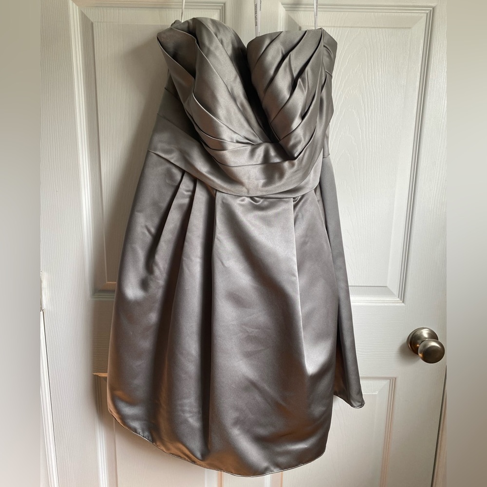 Silver bridesmaids dress worn once. Size 18